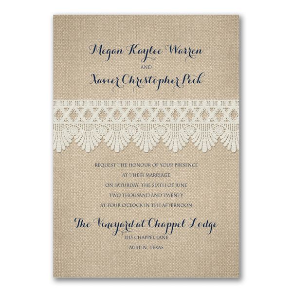 Crochet and Burlap - Invitation