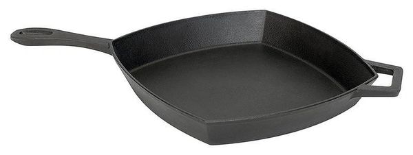 Bayou Classic Cast Iron Square Skillet, Black