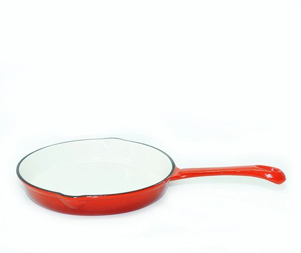 Cajun Classic - 8 Enamel Coated Cast Iron Skillet - Red - Goodwood Hardware