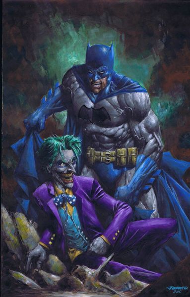 Batman vs Joker Art Print - 12x18 signed by Johnny Desjardins