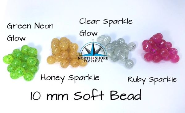 North shore tackle SOFT 10 MM BEADS GLOW  Multi  Species,Manufacturing,Urban Anglers