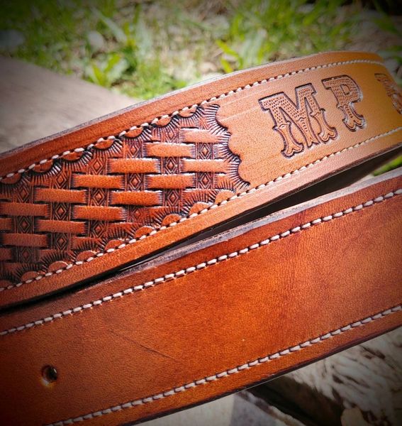 Western Leather Belt Cowboy accessory cowgirl belts rodeo mens gift ...