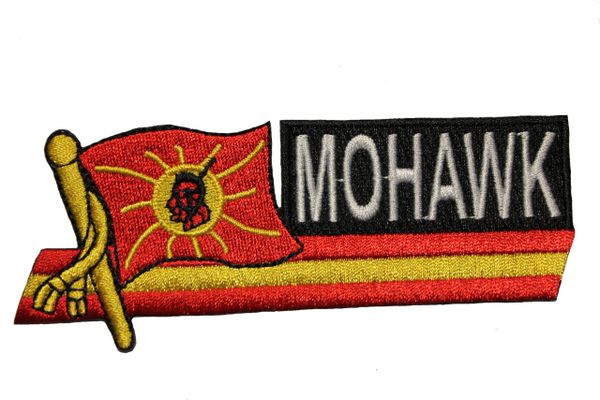 MOHAWK Native Flag Sidekick Word Embroidered Iron - On PATCH CREST BADGES