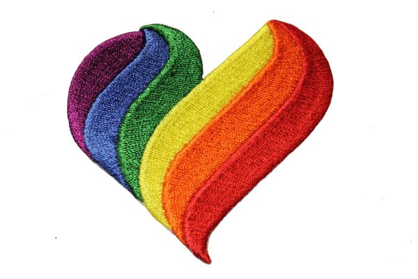 HEART Shape LGBTQ Gay & Lesbian Pride MEDIUM Embroidered Iron - On PATCH CREST BADGE