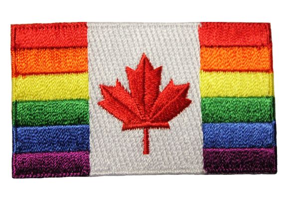 CANADA LGBTQ Gay & Lesbian ..Flag Embroidered Iron - On PATCH CREST BADGE