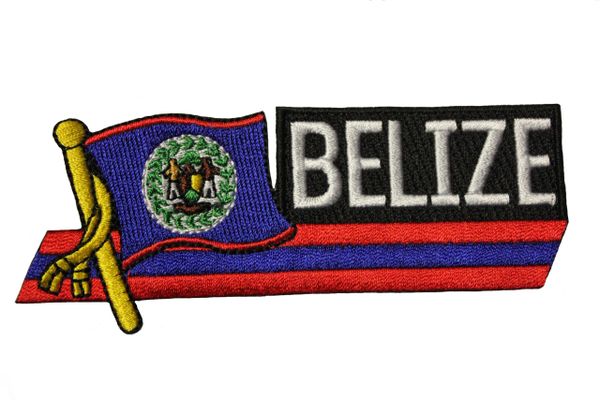 BELIZE SIDEKICK WORD COUNTRY FLAG IRON ON PATCH CREST BADGE
