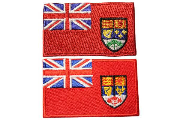 2 ONTARIO CANADA Provincial Flags Set Embroidered Iron - On PATCH CREST BADGES