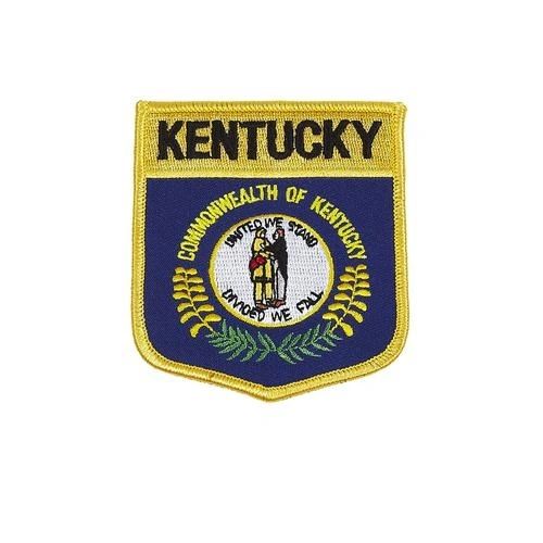 KENTUCKY USA STATE SHIELD FLAG IRON ON PATCH CREST BADGE .. SIZE : 3.5" X 3" INCHES .. NEW