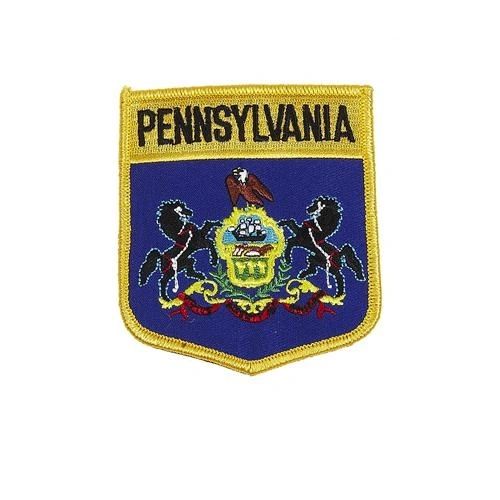 PENNSYLVANIA USA STATE SHIELD FLAG IRON ON PATCH CREST BADGE .. SIZE : 3.5" X 3" INCHES .. NEW