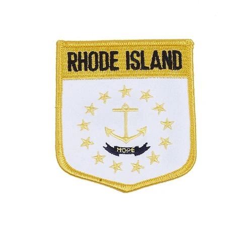 RHODE ISLAND USA STATE SHIELD FLAG IRON ON PATCH CREST BADGE .. SIZE : 3.5" X 3" INCHES .. NEW