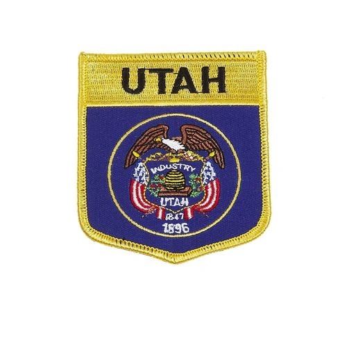 UTAH USA STATE SHIELD FLAG IRON ON PATCH CREST BADGE .. SIZE : 3.5" X 3" INCHES .. NEW