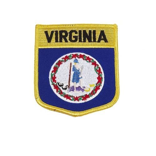 VIRGINIA USA STATE SHIELD FLAG IRON ON PATCH CREST BADGE .. SIZE : 3.5" X 3" INCHES .. NEW