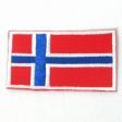 NORWAY NATIONAL COUNTRY FLAG IRON ON PATCH CREST BADGE .. 1.5 X 2.5 INCHES .. NEW