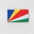 SEYCHELLES NATIONAL COUNTRY FLAG IRON ON PATCH CREST BADGE .. 1.5 X 2.5 INCHES .. NEW