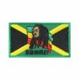 BOB MARLEY JAMAICA COUTRY FLAG PICTURE IRON ON PATCH CREST BADGE .. 1.5 X 2.5 INCHES .. NEW