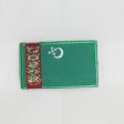 TURKMENISTAN NATIONAL COUNTRY FLAG IRON ON PATCH CREST BADGE .. 1.5 X 2.5 INCHES .. NEW