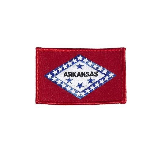 ARKANSAS USA STATE SQUARE FLAG IRON ON PATCH CREST BADGE .. SIZE : 2.3" X 3.25" INCHES .. NEW