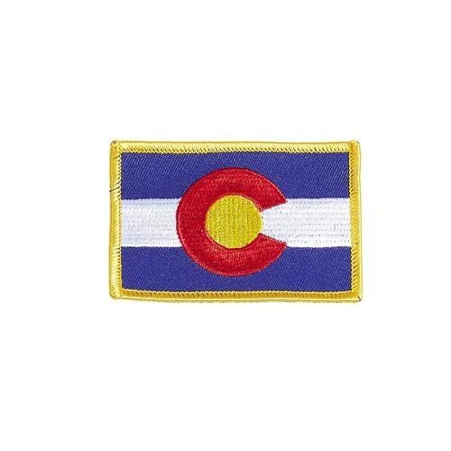 COLORADO USA STATE SQUARE FLAG IRON ON PATCH CREST BADGE .. SIZE : 2.3" X 3.25" INCHES .. NEW