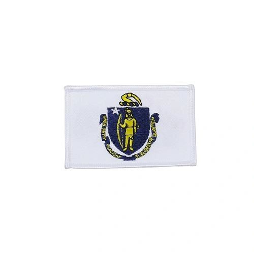 MASSACHUSETTS USA STATE SQUARE FLAG IRON ON PATCH CREST BADGE .. SIZE : 2.3" X 3.25" INCHES .. NEW