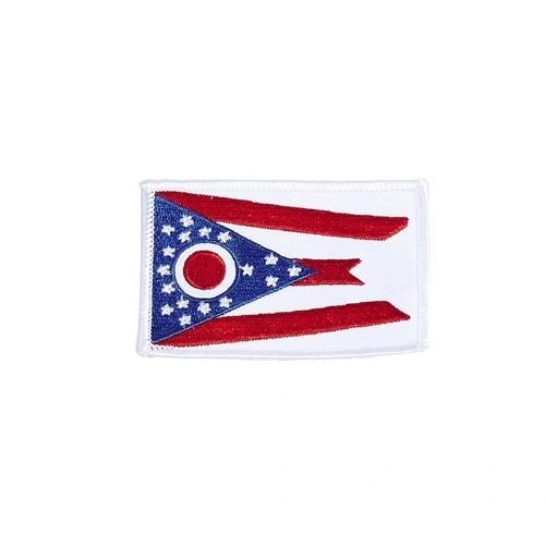 OHIO USA STATE SQUARE FLAG IRON ON PATCH CREST BADGE .. SIZE : 2.3" X 3.25" INCHES .. NEW
