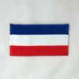 YUGOSLAVIA OLD PLAIN NATIONAL COUNTRY FLAG IRON ON PATCH CREST BADGE .. 1.5 X 2.5 INCHES .. NEW