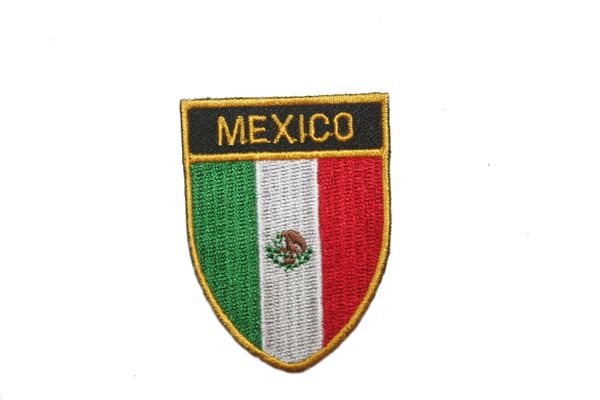 MEXICO COUNTRY FLAG OVAL SHIELD EMBROIDERED IRON ON PATCH CREST BADGE .. SIZE : 2" X 2.5" INCHES .. NEW