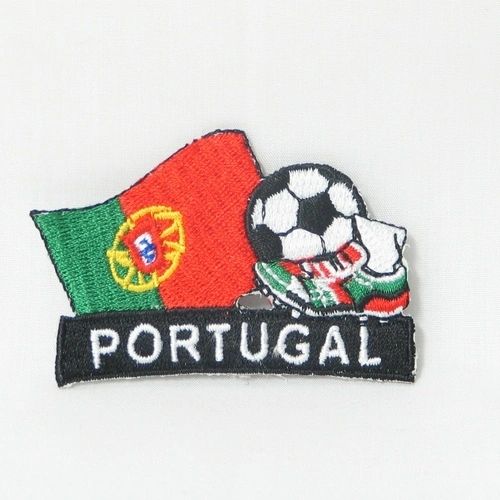 PORTUGAL FIFA SOCCER WORLD CUP , KICK COUNTRY FLAG EMBROIDERED IRON ON PATCH CREST BADGE .. SIZE : 2" x 1.75" INCHES .. NEW