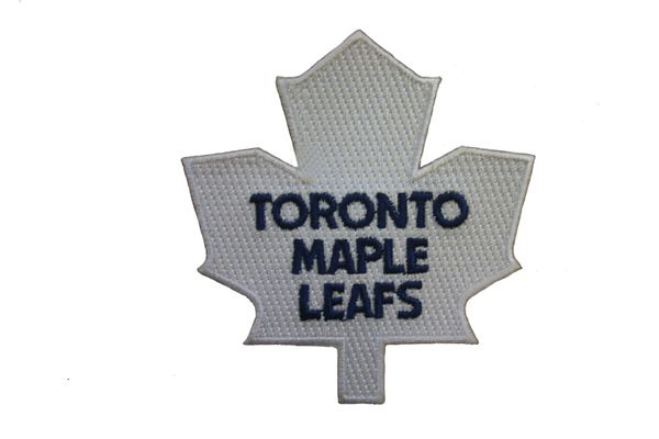 TORONTO MAPLE LEAFS WHITE NHL LOGO EMBROIDERED IRON ON PATCH CREST BADGE .. SIZE : 3.5" x 3.25" INCHES .. NEW