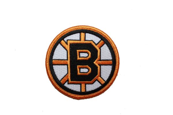 BOSTON BRUINS GOLD & BLACK NHL LOGO CIRCLE SHAPE EMBROIDERED IRON ON PATCH CREST BADGE .. SIZE : 3" x IN DIAMETER INCHES .. NEW