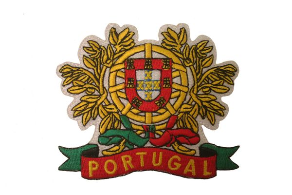 PORTUGAL COUNTRY FLAG LARGE EMBROIDERED IRON ON PATCH CREST BADGE .. SIZE : 3 3/4" x 3 1/4" INCHES .. NEW