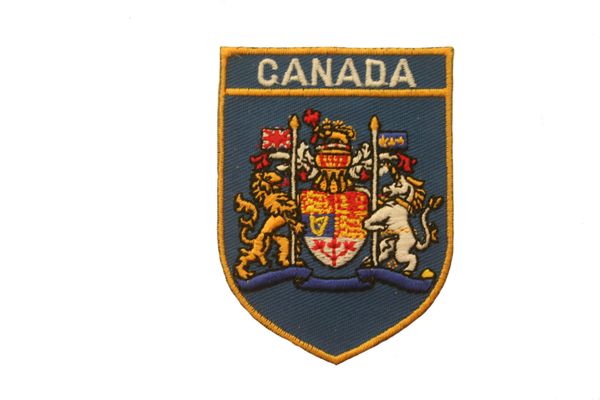 CANADA BLUE SHIELD COUNTRY FLAG IRON ON PATCH CREST BADGE .. NEW