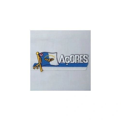 ACORES AZORES SIDEKICK WORD COUNTRY FLAG IRON ON PATCH CREST BADGE .. NEW