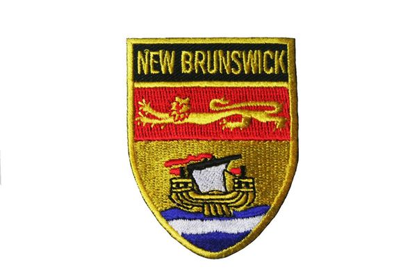 NEW BRUNSWICK SHIELD CANADA PROVINCIAL FLAG WITH WORD IRON ON PATCH CREST BADGE