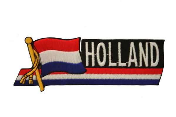 HOLLAND NETHERLANDS SIDEKICK WORD COUNTRY FLAG IRON ON PATCH CREST BADGE