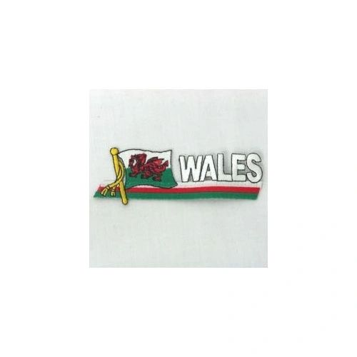 WALES COUNTRY FLAG SIDEKICK WORD IRON ON PATCH CREST BADGE