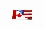 * CANADA - USA * COMBO FLAG IRON ON PATCH CREST BADGE ... 1.5 X 2.5 INCHES .. NEW