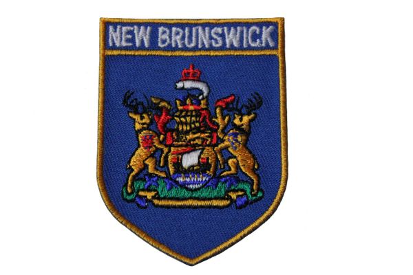 NEW BRUNSWICK BLUE SHIELD CANADA PROVINCIAL FLAG IRON ON PATCH CREST BADGE