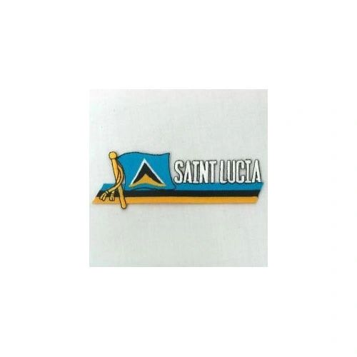 SAINT LUCIA SIDEKICK WORD COUNTRY FLAG IRON ON PATCH CREST BADGE