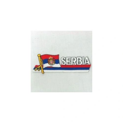 SERBIA SIDEKICK WORD COUNTRY FLAG IRON ON PATCH CREST BADGE