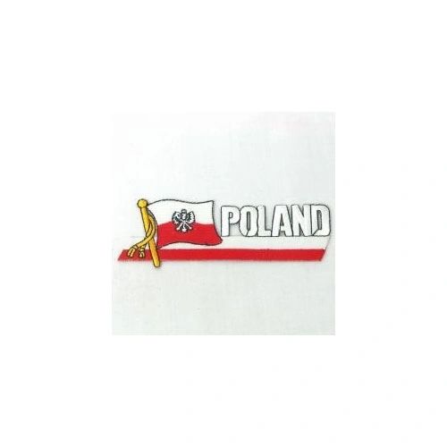 POLAND WITH EAGLE SIDEKICK WORD COUNTRY FLAG IRON ON PATCH CREST BADGE