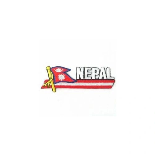 NEPAL SIDEKICK WORD COUNTRY FLAG IRON ON PATCH CREST BADGE