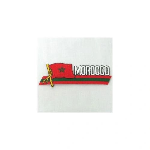 MOROCCO SIDEKICK WORD COUNTRY FLAG IRON ON PATCH CREST BADGE