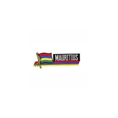 MAURITIUS SIDEKICK WORD COUNTRY FLAG IRON ON PATCH CREST BADGE