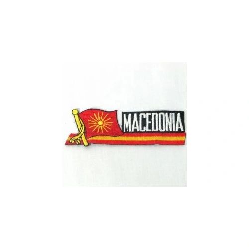 MACEDONIA OLD SIDEKICK WORD COUNTRY FLAG IRON ON PATCH CREST BADGE