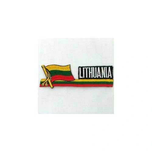 LITHUANIA SIDEKICK WORD COUNTRY FLAG IRON ON PATCH CREST BADGE