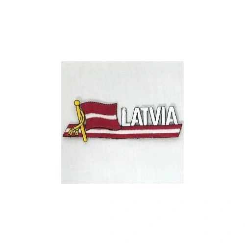 LATVIA SIDEKICK WORD COUNTRY FLAG IRON ON PATCH CREST BADGE