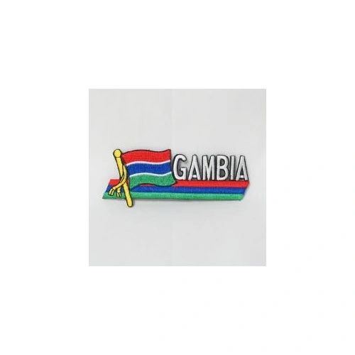 GAMBIA SIDEKICK WORD COUNTRY FLAG IRON ON PATCH CREST BADGE