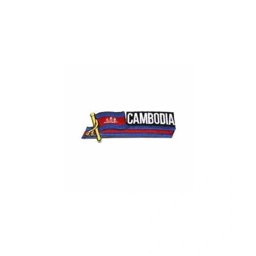CAMBODIA SIDEKICK WORD COUNTRY FLAG IRON ON PATCH CREST BADGE