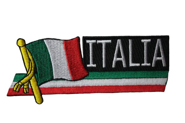 ITALIA SIDEKICK WORD Country Flag IRON ON PATCH CREST BADGE