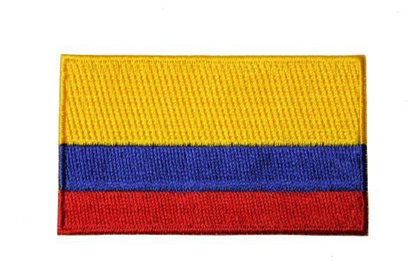 COLOMBIA NATIONAL COUNTRY FLAG IRON ON PATCH CREST BADGE ... 1.5 X 2.5 INCHES .. NEW
